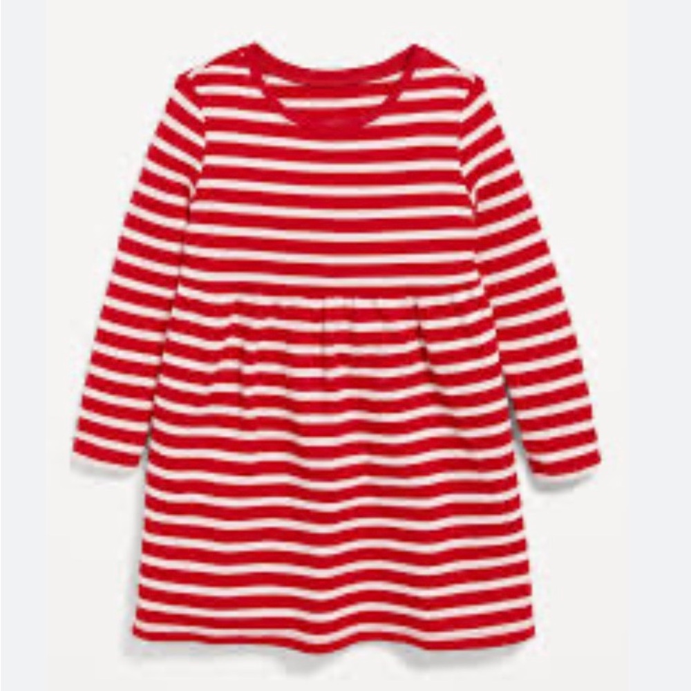 Girls GAP Kids Red White Stripe Long Sleeve Dress Medium Christmas / Holiday